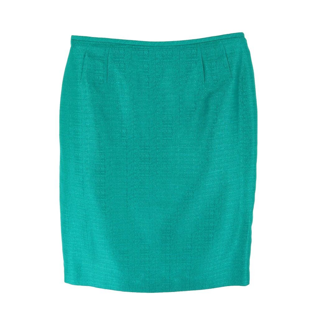 Le Suit Pencil Skirt Womens Size 10P Green Shimmery Sparkles Lined Zip Closure